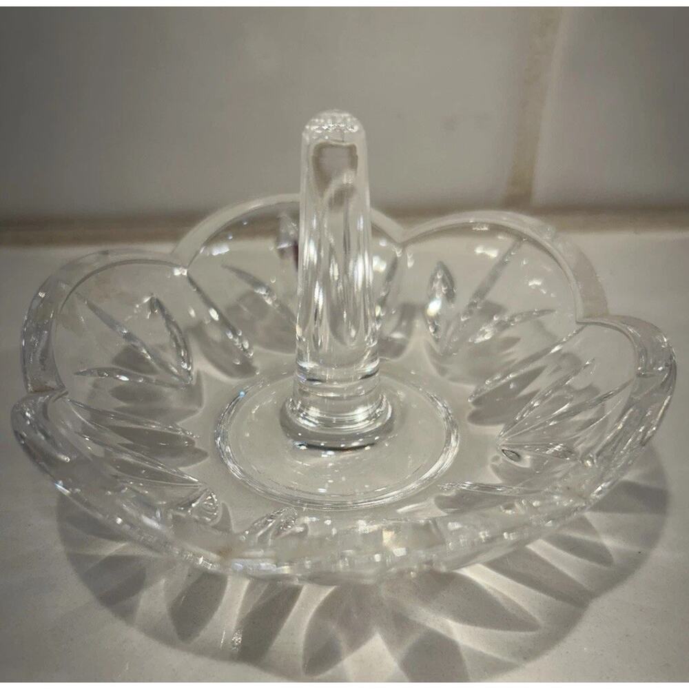 Vintage Waterford Crystal Marquis MAYFAIR Ring Holder Fan Pattern 4” Vanity Dish - Picture 3 of 9